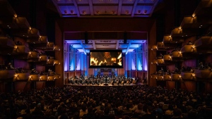 Andy Brick conducts CD Projekt Red’s "The Witcher 3" during a Game On! concert with the Seattle Symphony Orchestra, in Seattle, in a Sept. 16, 2023, handout photo. (THE CANADIAN PRESS/HO-Game On!, Brandon Patoc)