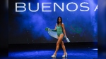 Contestant Alejandra Rodriguez competes in the swimsuit category during the final of the Argentina Miss Universe pageant, in Buenos Aires, Argentina, Saturday, May 25, 2024. The 60-year-old lawyer is hoping to make history by becoming the oldest Miss Universe contestant. (AP Photo/Gustavo Garello)