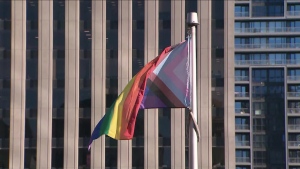 Progress Pride flag raised at City Hall