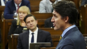 Prime Minister Justin Trudeau rises during question period in the House of Commons on Parliament Hill in Ottawa, Wednesday, May 1, 2024. THE CANADIAN PRESS/Sean Kilpatrick