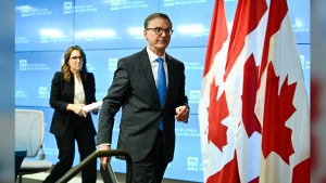 The Bank of Canada is scheduled to make its interest rate announcement on Wednesday. Governor of the Bank of Canada Tiff Macklem, right, and Senior Deputy Governor Carolyn Rogers leave after a news conference, in Ottawa, Thursday, May 9, 2024. THE CANADIAN PRESS/Justin Tang