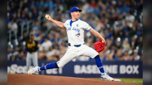 Toronto Blue Jays pitcher Chris Bassitt (40) throws the ball during first inning MLB interleague action against the Pittsburgh Pirates, in Toronto, Sunday, June 2, 2024. THE CANADIAN PRESS/Christopher Katsarov