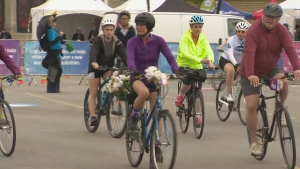 Bike for Brain Health closed DVP, Gardiner Sunday