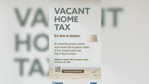 A City of Toronto reminder for the Vacant Home Tax due in February. 
