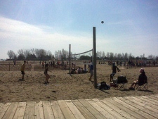 People enjoy the warm weather in the Beach on Friday April 2, 2010.