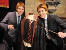 Harry Potter stars James and Oliver Phelps, who play twins Fred and George Weasley, at the Ontario Science Centre. (Courtesy of George Pimentel/GES/Warner Bros.) 