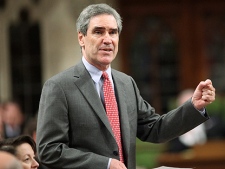 Liberal Leader Michael Ignatieff stands in the House of Commons during Question Period, on Parliament Hill in Ottawa, Wednesday April 14 , 2010. (THE CANADIAN PRESS/Fred Chartrand)