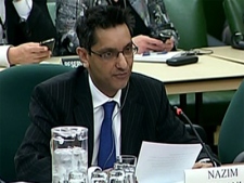 Nazim Gillani testifies before the Standing Committee on Government Operations and Estimates in Ottawa, Wednesday, April 28, 2010.