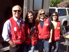 Emergency Preparedness Week's Red Cross team poses for a photo. (CP24/Cam Woolley)