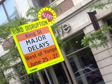 A sign warns motorists of road closures due to the G20 summit. (CP24/Maurice Cacho)