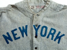 This undated photo provided by SCP Auctions shows a circa 1920 New York Yankees baseball jersey worn by Babe Ruth that sold for more than $4.4 million at auction on Sunday, May 20, 2012. (AP Photo/SCP Auctions)