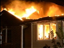 Several townhouses caught fire in Ancaster early Tuesday, May 29, 2012. 