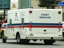 A court services vehicle is pictured outside 52 Division. (CTV)