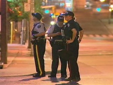 Police investigate after shots were fired in the G20 Traffic Zone early Tuesday morning. 