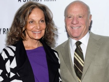 This Sept. 29, 2009 file photo shows fashion designer Diane von Furstenberg, left, and her husband Barry Diller at the opening night of Broadway's "A Steady Rain,"  in New York. (AP Photo/Evan Agostini)