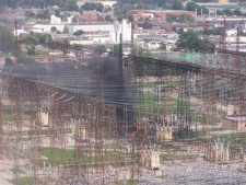 Black smoke rises from a power station where a fire and explosion took place on July 5, 2010. 