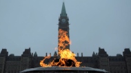 The Centennial Flame burns on Parliament Hill in Ottawa on Thursday, May 3, 2012. (The Canadian Press/Sean Kilpatrick)