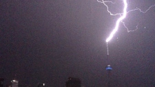 Lightning hits CN Tower