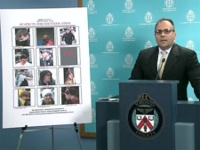 Toronto police release more images of people wanted in connection with G20 violence during a press conference at headquarters, Friday, Aug. 6, 2010.