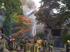 Viewer Tim Brown sends in this photo of the fire at Kurt Browning's house to My Breaking News.