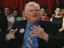 Rob Ford speaks at CP24's monthly debate.