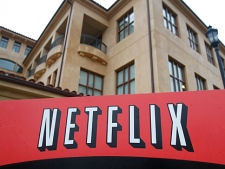 This Jan. 29, 2010 file photo, shows the company logo and view of Netflix headquarters in Los Gatos, Calif. (AP Photo/Marcio Jose Sanchez, file)