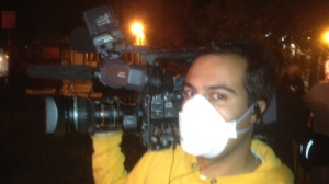 CP24 cameraman Tom Stefanac at George Street fire
