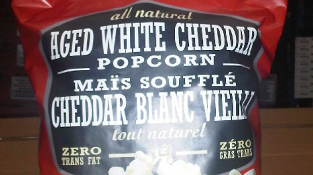 Indiana brand Aged White Cheddar popcorn