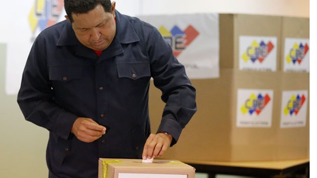 Hugo Chavez voting