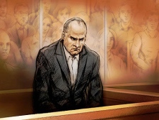Col. Russell Williams is shown in a sketch during a court appearance in Belleville, Ont., Thursday, Oct. 7, 2010.(THE CANADIAN PRESS/Alex Tavshunsky)