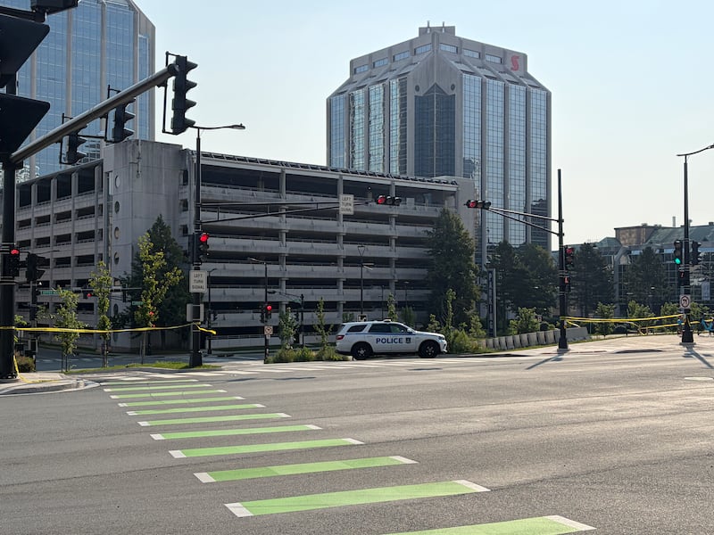 The Purdy’s Wharf parkade on Upper Water Street in downtown Halifax is pictured on Aug. 10, 2026. (Mike Lamb/CTV Atlantic)