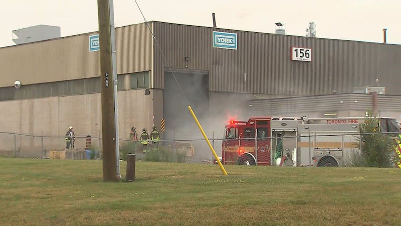 Massive fire breaks out at Etobicoke waste transfer station for second time in less than a year