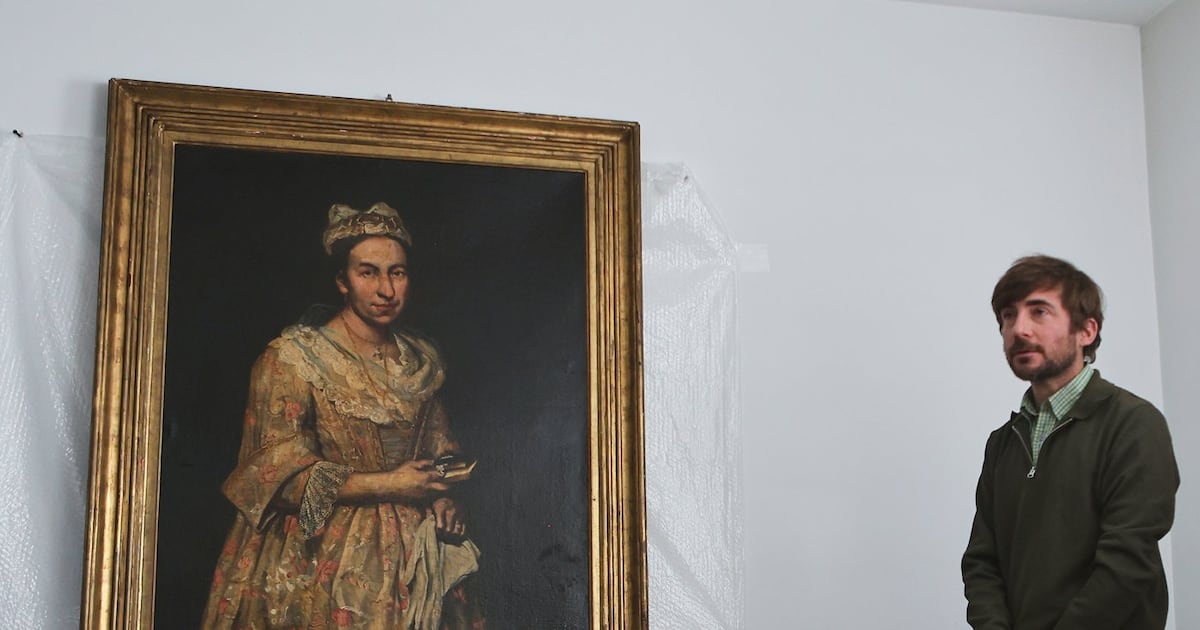 Photo: CP24 The 18th-century painting "Portrait of a Lady," allegedly stolen by a Nazi officer during the Second World War, is displayed