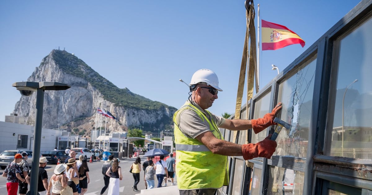 Gibraltar's border fence with Spain is removed