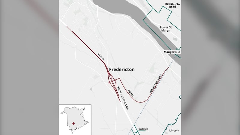 A map of Fredericton is pictured.
