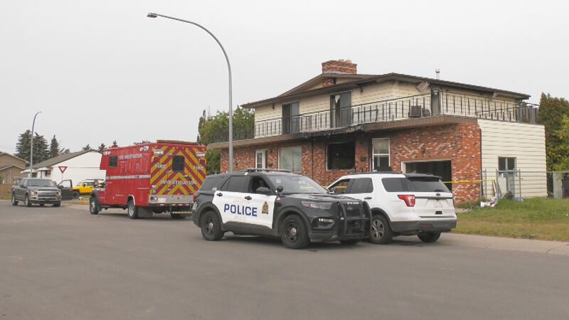 Edmonton police are investigating after fire broke out at a home that was searched in September in the disappearance of Samuel Bird. (Evan Klippenstein/CTV News Edmonton)