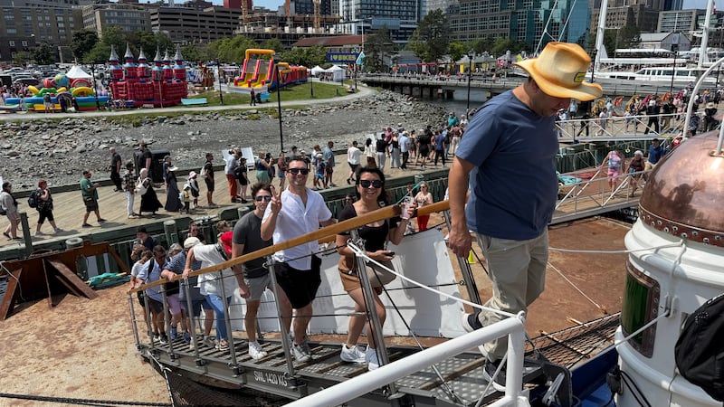 People checking out the Gorch Fock in Halifax on August 2, 2026. (Callum Smith/CTV Atlantic)