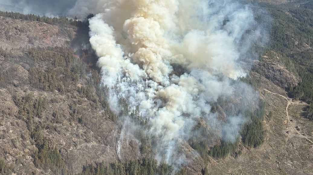 The Mount Jack wildfire north of Sooke, B.C., has grown to 276 hectares since it was discovered on Sept. 20. (BCWS)