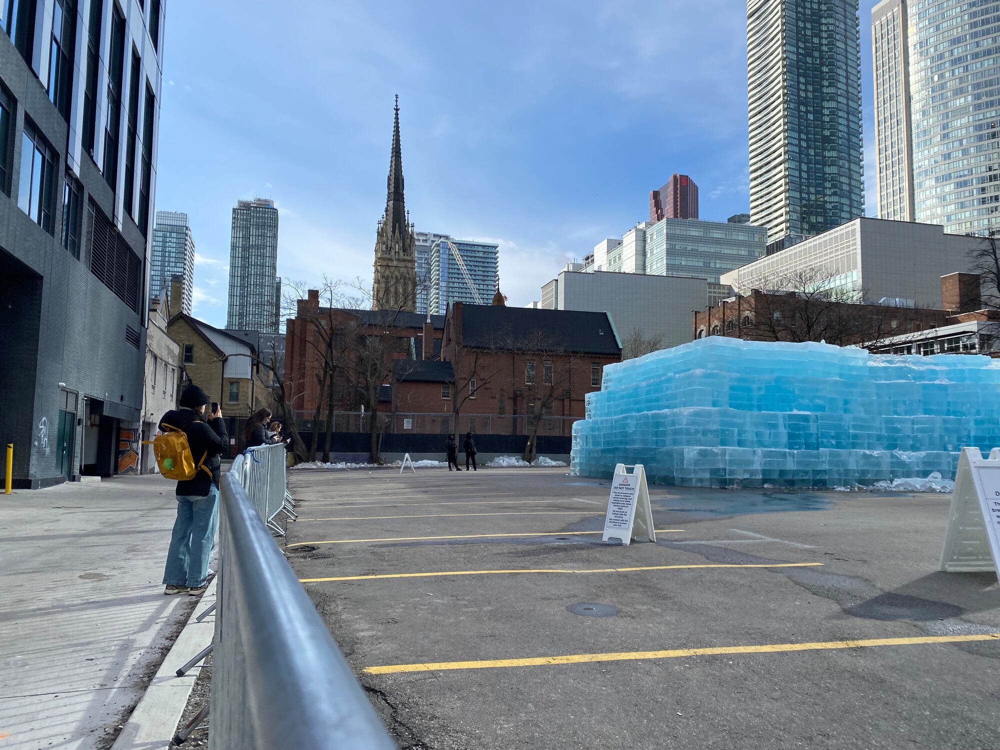 Take a closer look at Drake's giant ice sculpture in downtown Toronto ...