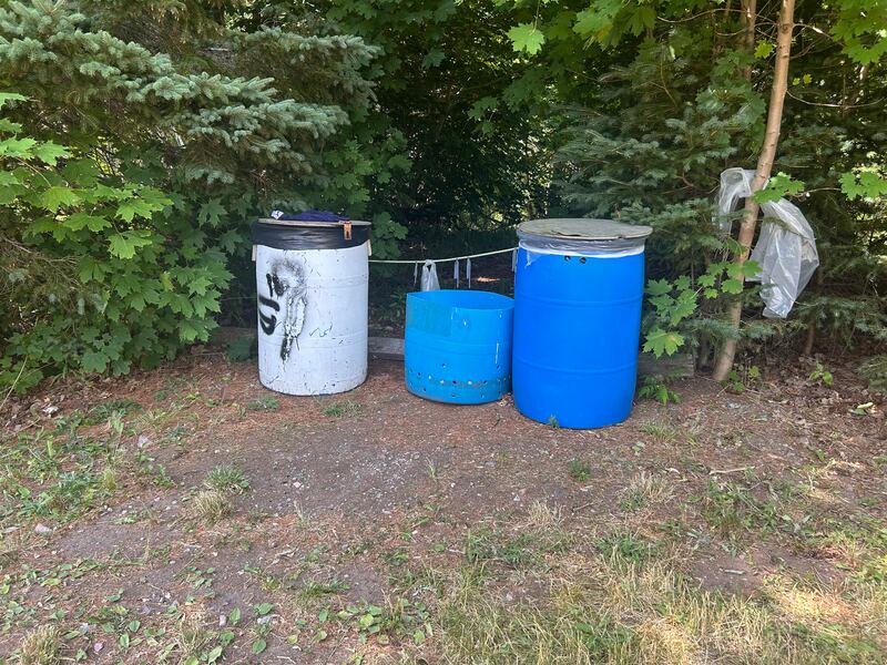 Barricades have been put up at the entrance to the Coxheath Hills Wilderness Trail, a popular hiking trail in Coxheath, N.S. (CTV Atlantic/ Ryan MacDonald)
