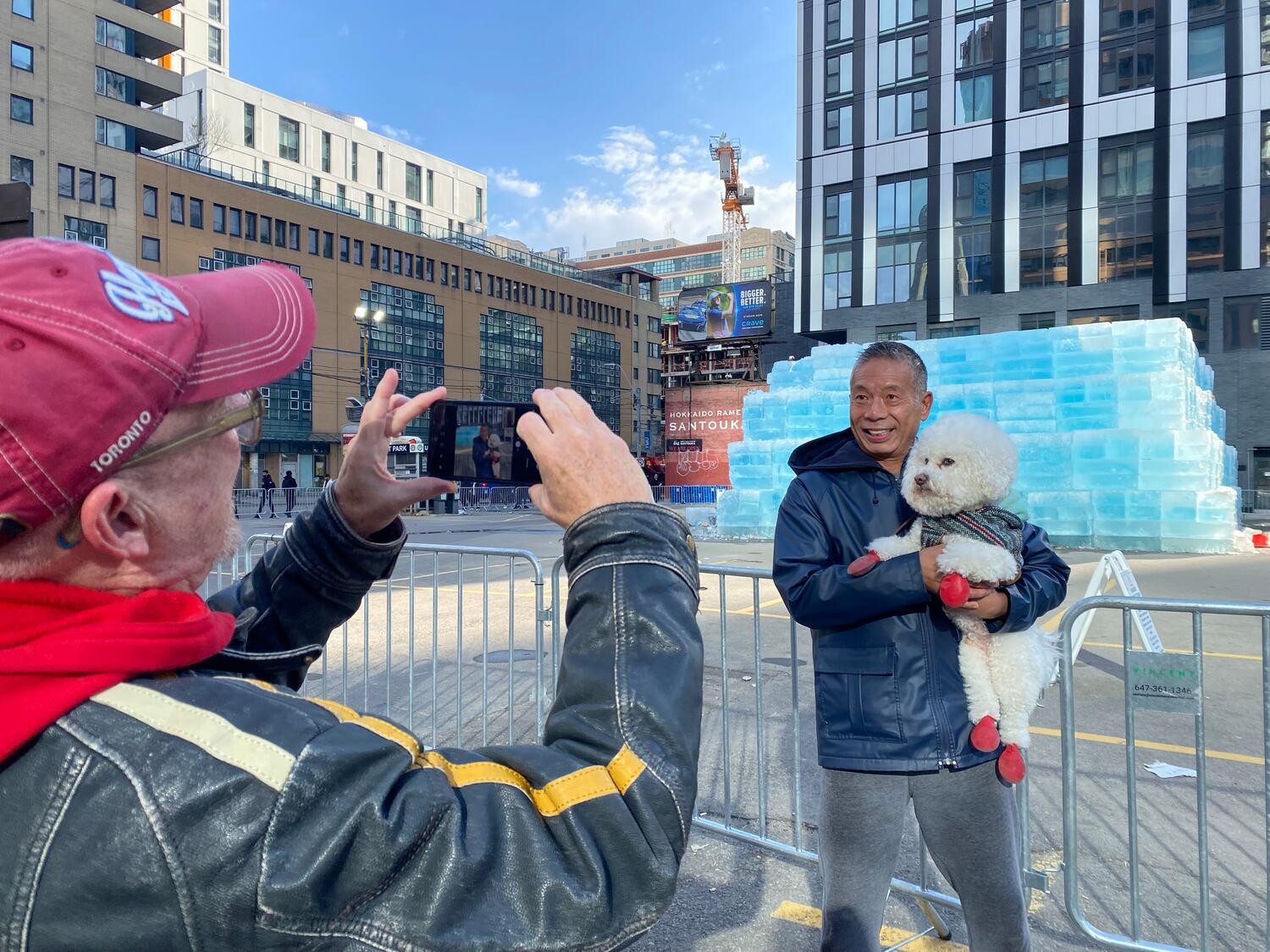 Take a closer look at Drake's giant ice sculpture in downtown Toronto ...