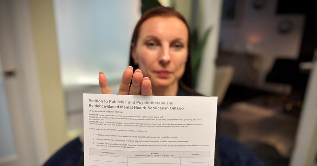 Psychotherapist Urges OHIP Coverage for Mental Health Services