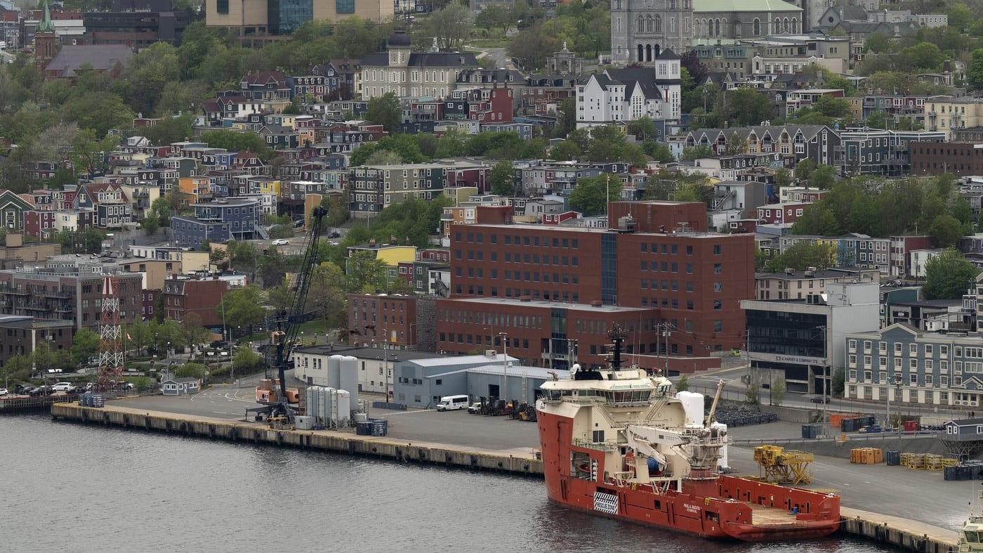 The offshore supply ship Paul A. Sacuta is seen moored in the port of St. John's, Nfld., Friday, June 23, 2023. THE CANADIAN PRESS/Adrian Wyld