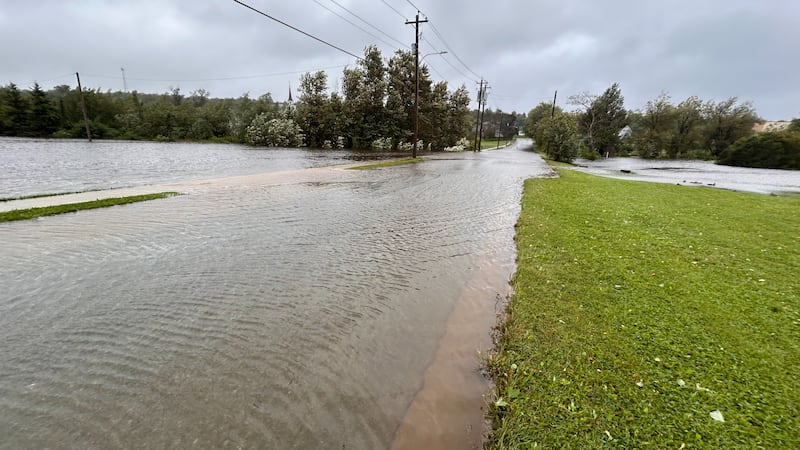 A track is flooded.