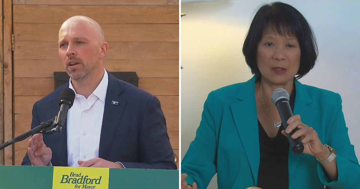 Toronto mayoral race: Bradford promises tax freeze, Chow pushes back