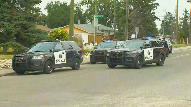 Emergency crews respond to an active-shooter incident that resulted in one officer being shot following a traffic stop in the southwest community of Spruce Cliff near Edworthy Park on Monday, Aug. 10, 2026.