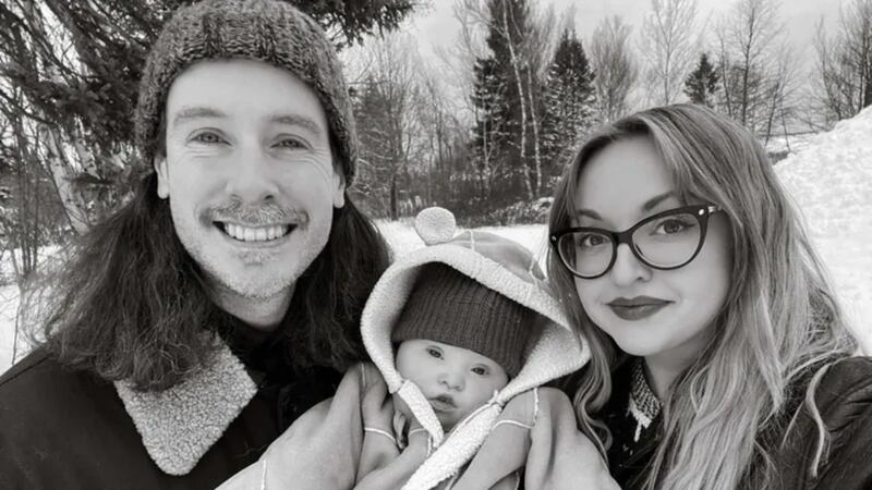 John and Brittany McLaren are pictured with their infant son. (Source: GoFundMe)