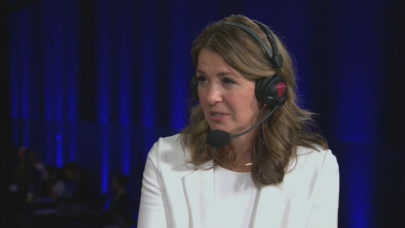 Alberta Premier Danielle Smith is interviewed on CTV's Question Period on Feb. 1, 2026. (CTV News)