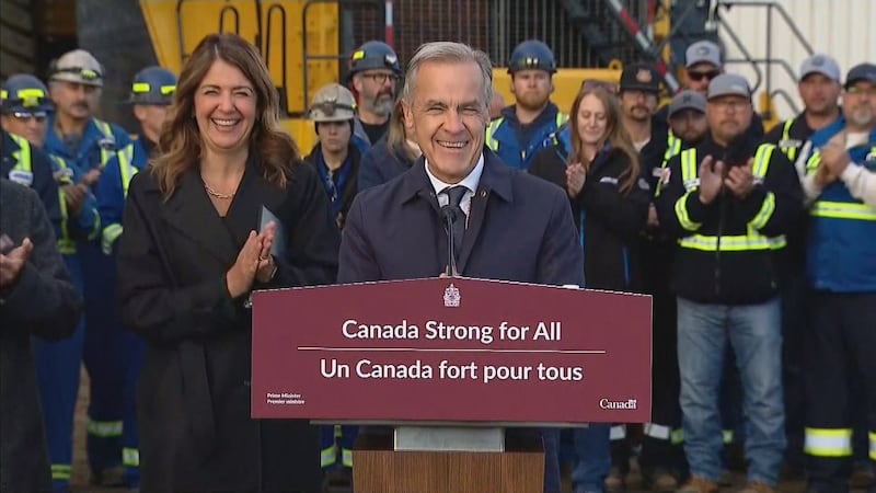 Canadian Prime Minister Mark Carney designated Alberta's proposed pipeline, now named Pacific Link, as a project of national interest in Fort McMurray on Oct. 1, 2026.
