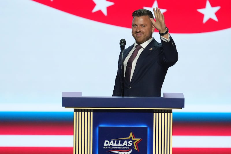 Mike LiPetri, New York candidate for the U.S. House, speaks at the Republican convention in Dallas on Sept. 9, 2026. (Tony Gutierrez / AP Photo)